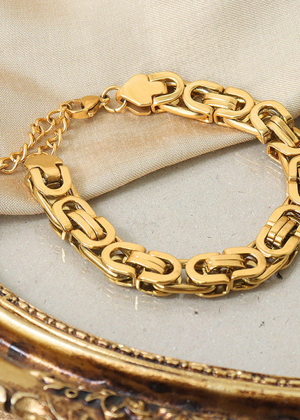 French retro hip-hop metal bracelet bracelet titanium steel unisex design sense Internet celebrity heavy industry bracelet