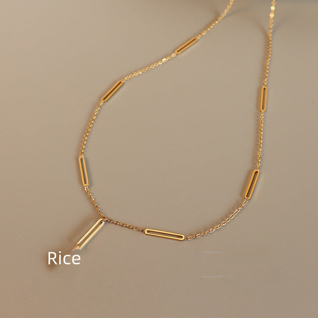 Korean tide new ins style niche design six-pointed star pendant clavicle chain simple personality tassel necklace jewelry women