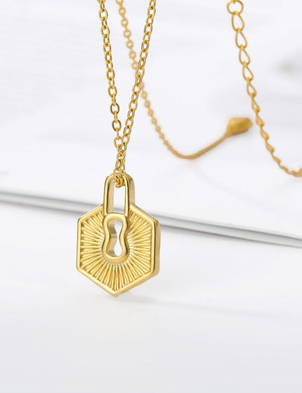 Lockhart Pendent Necklace | Gold Locket Chain - Gold - Necklaces