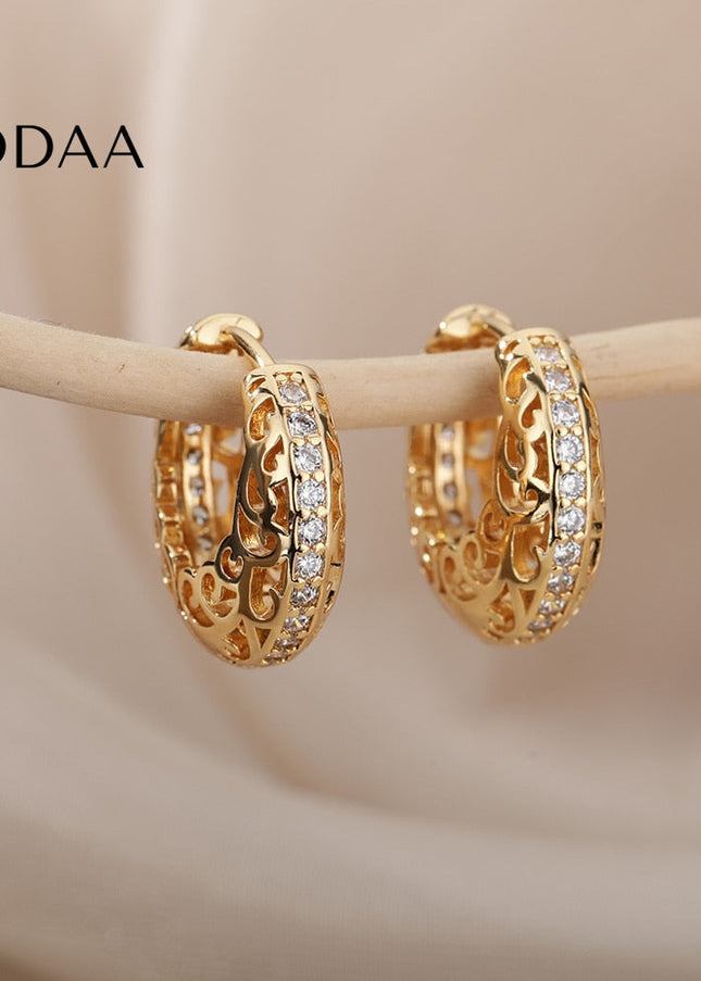 Loutine Earrings | Gold Luxury Statement Hoop Earrings - Earrings