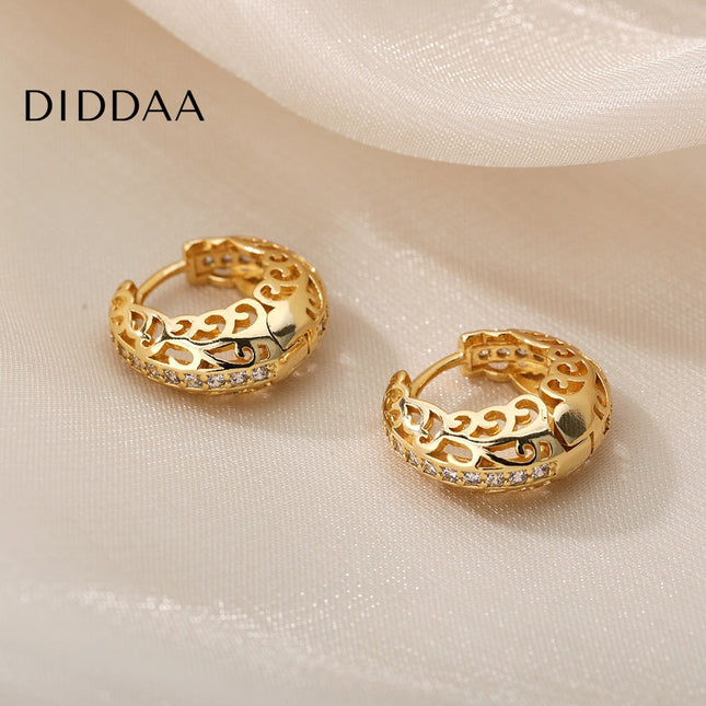 Loutine Earrings | Gold Luxury Statement Hoop Earrings - Earrings