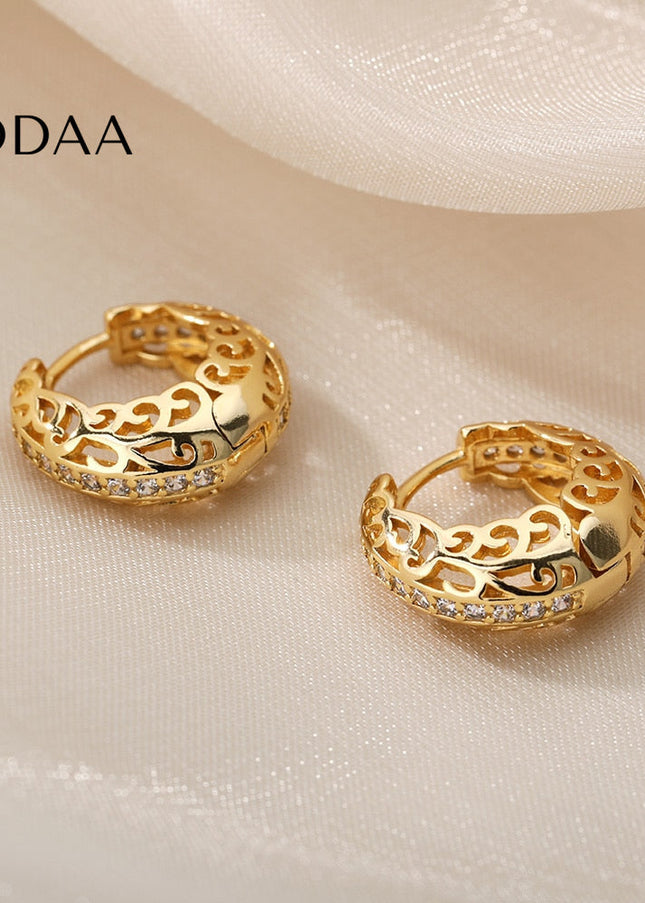 Loutine Earrings | Gold Luxury Statement Hoop Earrings - Earrings