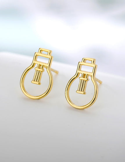 Lumere Earrings | Gold Hollow Bomb Stud Earrings - Gold - Earrings
