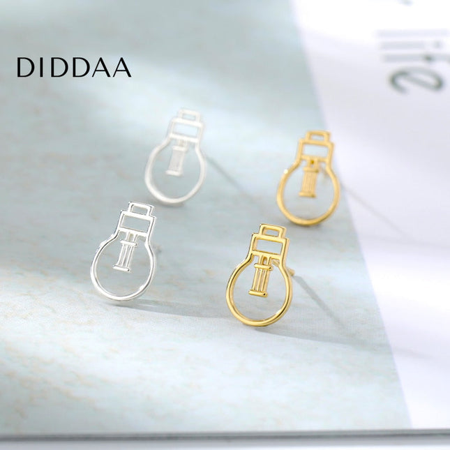 Lumere Earrings | Gold Hollow Bomb Stud Earrings - Silver - Earrings