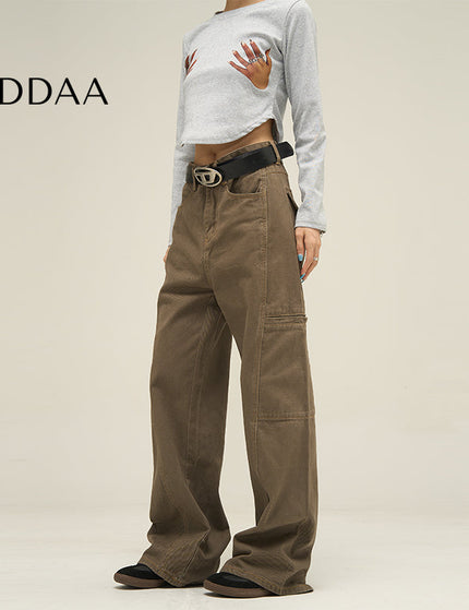 Maillard Brown Loose Fit Cargo Jeans for Men - S / Brown - Women’s Jeans