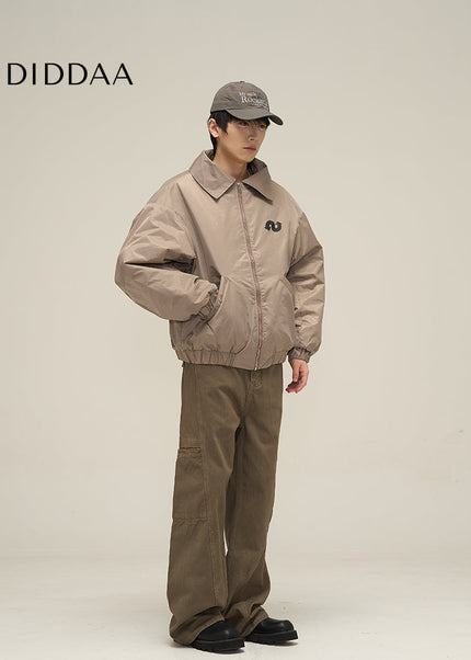 Maillard Brown Loose Fit Cargo Jeans for Men - Women’s Jeans