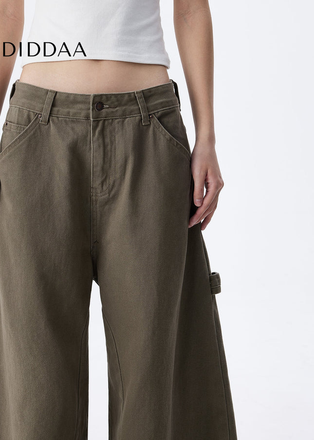 Maillard Brown Loose Fit Wide Leg Workwear Jeans - Men’s Jeans