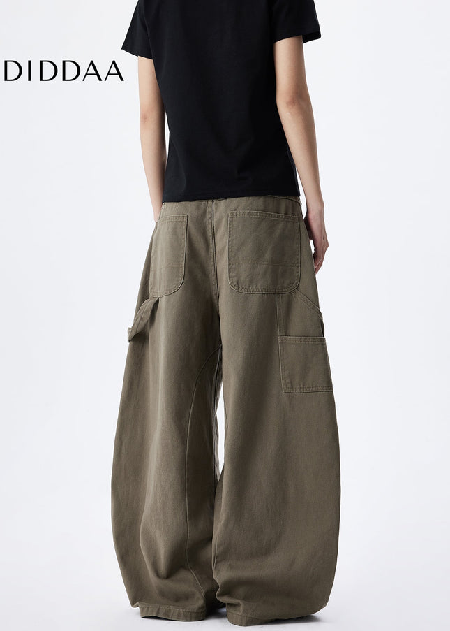 Maillard Brown Loose Fit Wide Leg Workwear Jeans - Men’s Jeans