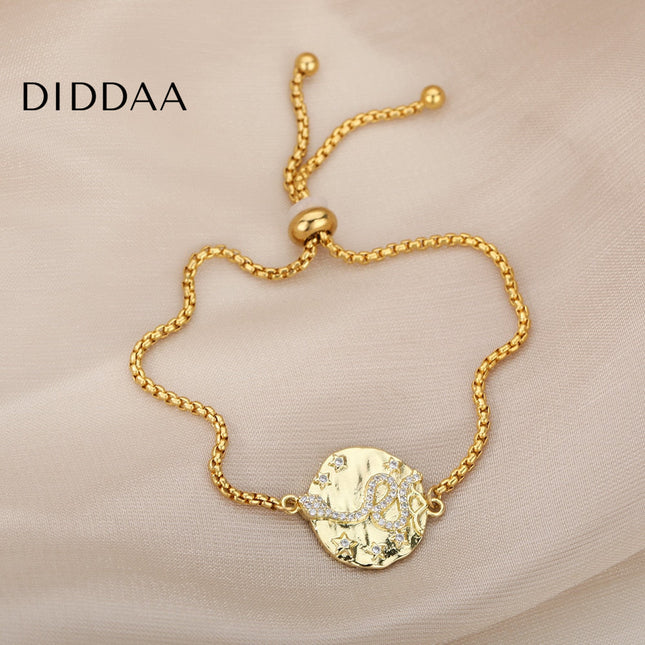 Mamane Bracelet | Gold Zirconia Snake Animal Jewelry Bracelet - Gold - Bracelets