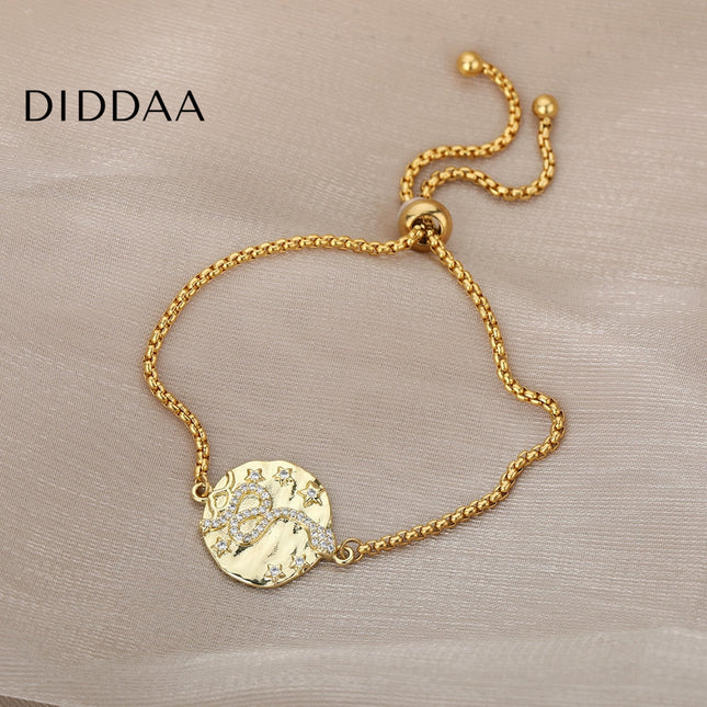 Mamane Bracelet | Gold Zirconia Snake Animal Jewelry Bracelet - Gold - Bracelets