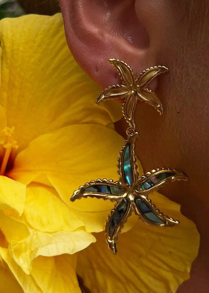 Jieding European and American stainless steel drip earrings high-end niche starfish earrings titanium steel earrings cross-border earrings