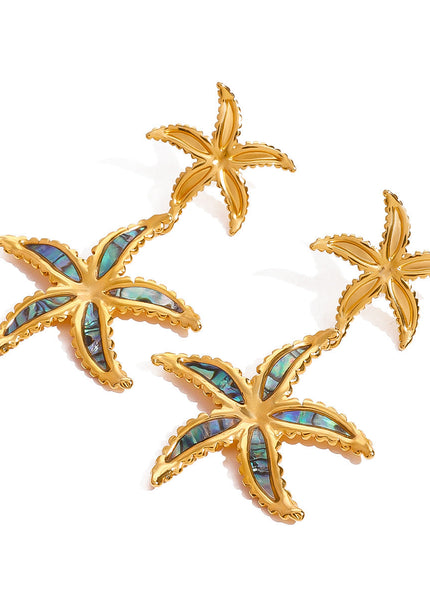 Jieding European and American stainless steel drip earrings high-end niche starfish earrings titanium steel earrings cross-border earrings