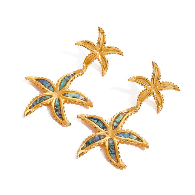Jieding European and American stainless steel drip earrings high-end niche starfish earrings titanium steel earrings cross-border earrings