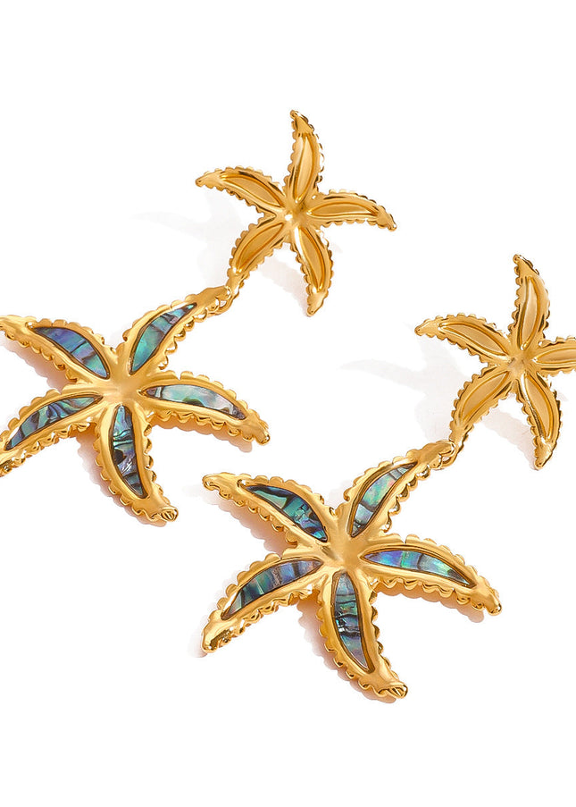 Jieding European and American stainless steel drip earrings high-end niche starfish earrings titanium steel earrings cross-border earrings
