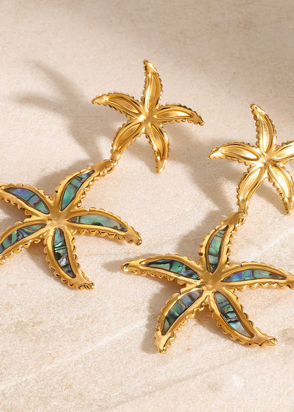 Jieding European and American stainless steel drip earrings high-end niche starfish earrings titanium steel earrings cross-border earrings