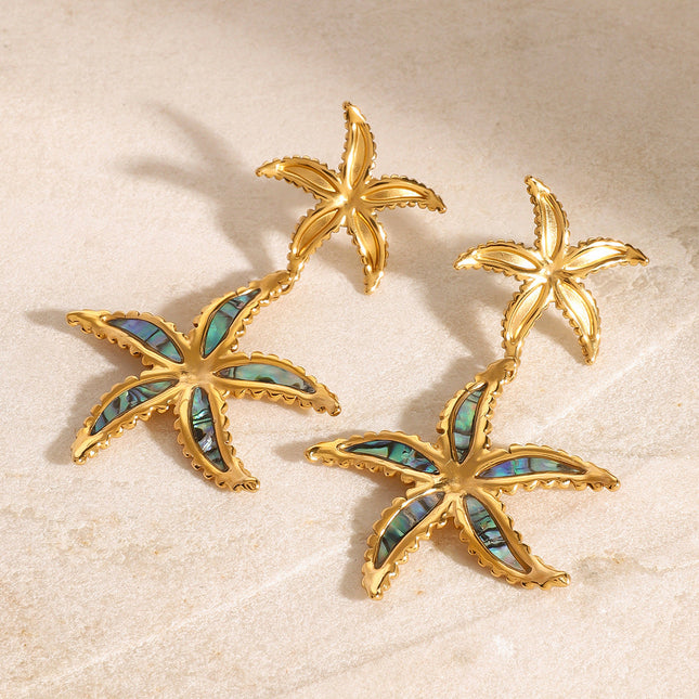 Jieding European and American stainless steel drip earrings high-end niche starfish earrings titanium steel earrings cross-border earrings