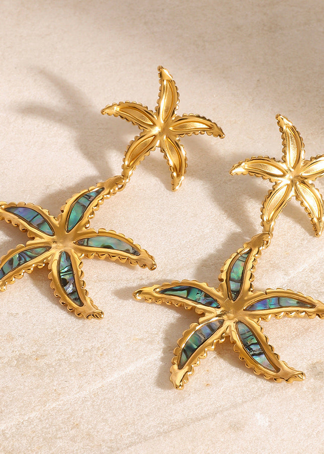 Jieding European and American stainless steel drip earrings high-end niche starfish earrings titanium steel earrings cross-border earrings