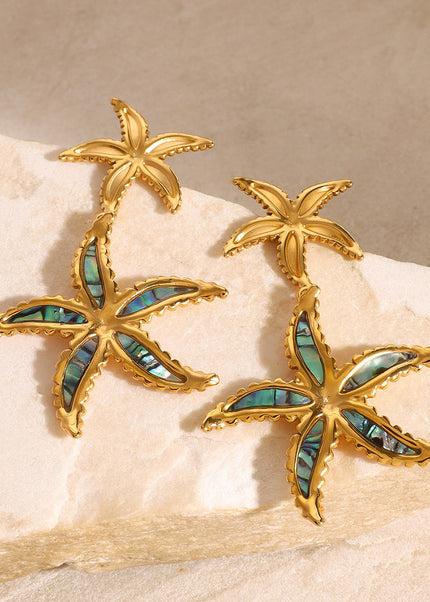 Jieding European and American stainless steel drip earrings high-end niche starfish earrings titanium steel earrings cross-border earrings