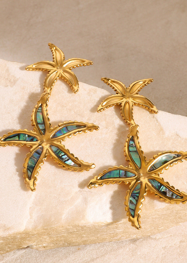 Jieding European and American stainless steel drip earrings high-end niche starfish earrings titanium steel earrings cross-border earrings