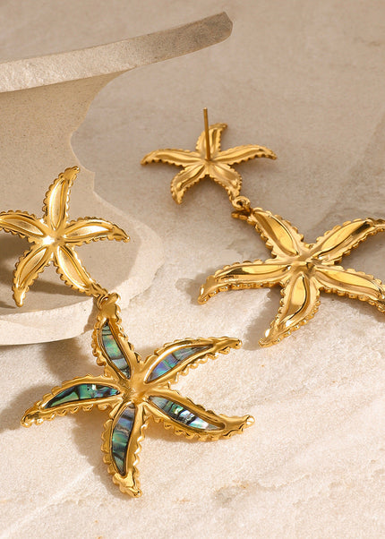 Jieding European and American stainless steel drip earrings high-end niche starfish earrings titanium steel earrings cross-border earrings