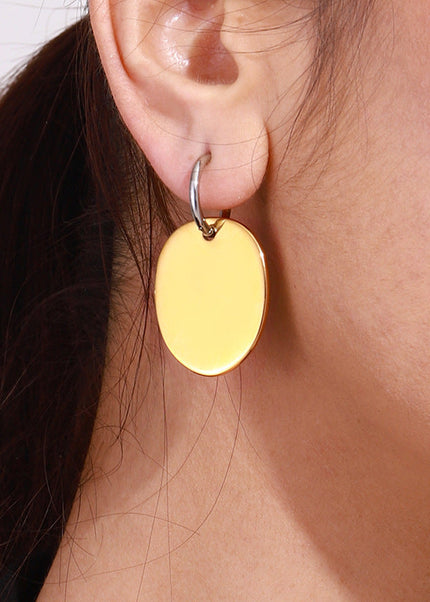 Jieding European and American stainless steel circle earrings, high-end earrings, niche style ins earrings, titanium steel earrings, cross-border