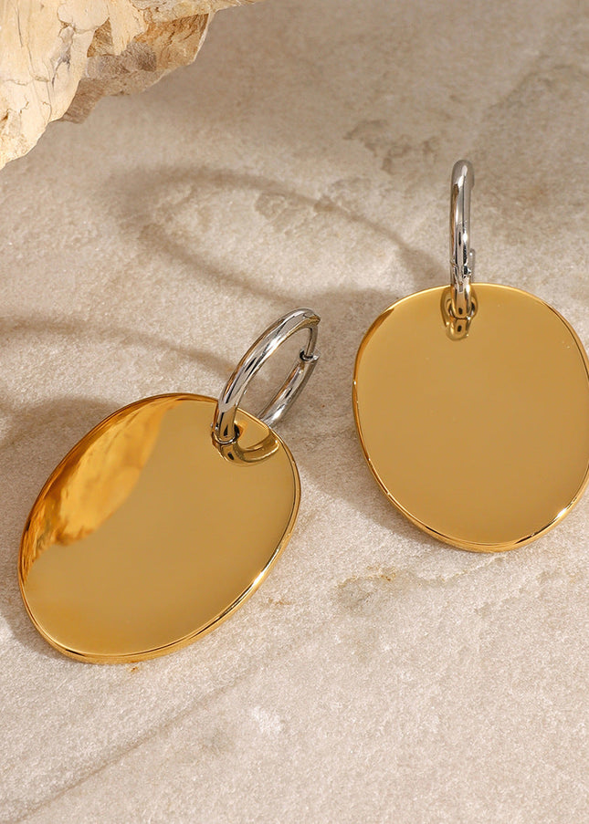 Jieding European and American stainless steel circle earrings, high-end earrings, niche style ins earrings, titanium steel earrings, cross-border