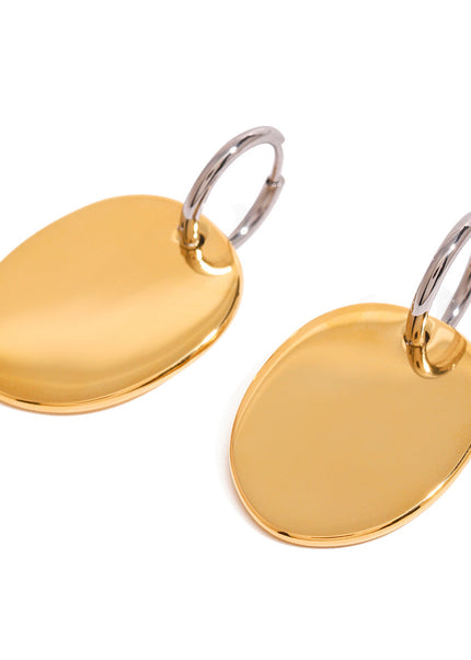 Jieding European and American stainless steel circle earrings, high-end earrings, niche style ins earrings, titanium steel earrings, cross-border