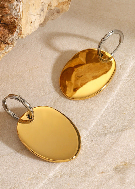 Jieding European and American stainless steel circle earrings, high-end earrings, niche style ins earrings, titanium steel earrings, cross-border