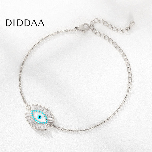 Marche Bracelet | Gold Silver Evil Eye Zirconia Braceler - Silver - Bracelets