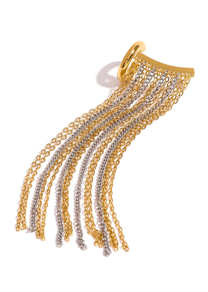 Jieding European and American stainless steel tassel earrings, earrings, high-end earrings, niche ear bones, titanium steel ear jewelry, cross-border