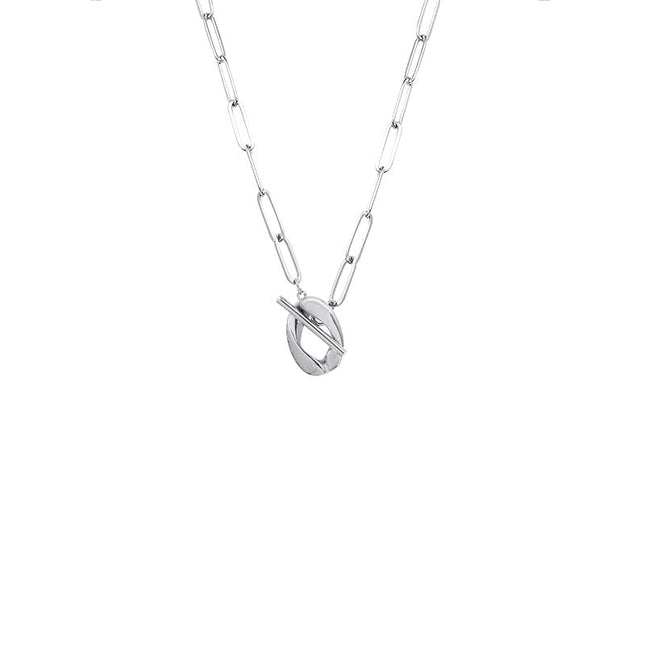 Marka Authorized Titanium Steel Haute Couture Color Retention Necklace OT Clasp Queen Double Clavicle Necklace P1028 Elegant