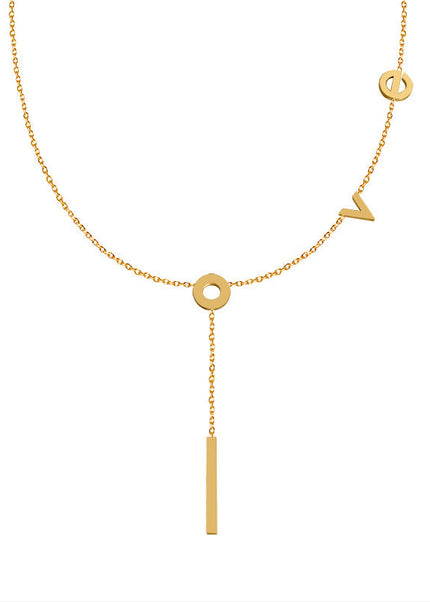marka European and American ins cold wind wild titanium steel plated 18k gold love pendant accessories clavicle necklace women's jewelry