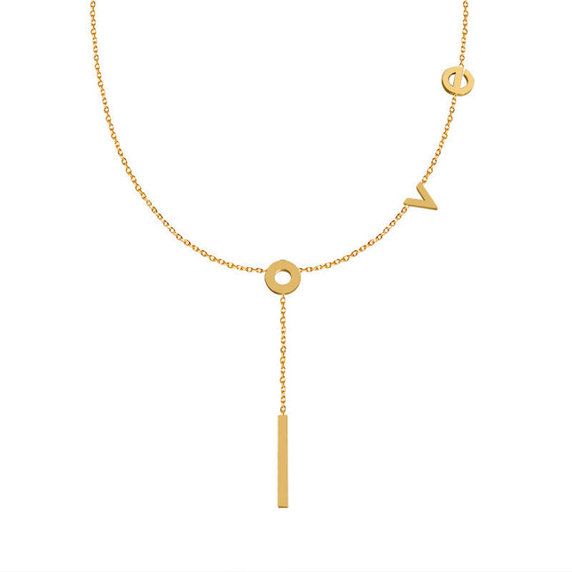 marka European and American ins cold wind wild titanium steel plated 18k gold love pendant accessories clavicle necklace women's jewelry