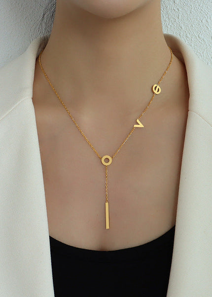 marka European and American ins cold wind wild titanium steel plated 18k gold love pendant accessories clavicle necklace women's jewelry