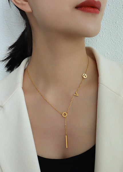 marka European and American ins cold wind wild titanium steel plated 18k gold love pendant accessories clavicle necklace women's jewelry