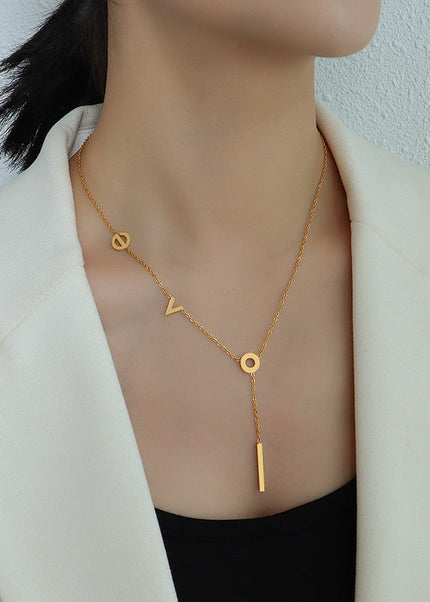 marka European and American ins cold wind wild titanium steel plated 18k gold love pendant accessories clavicle necklace women's jewelry