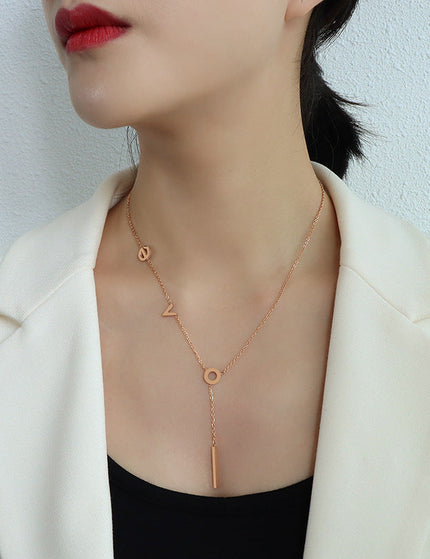 marka European and American ins cold wind wild titanium steel plated 18k gold love pendant accessories clavicle necklace women's jewelry