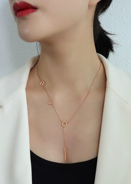 marka European and American ins cold wind wild titanium steel plated 18k gold love pendant accessories clavicle necklace women's jewelry