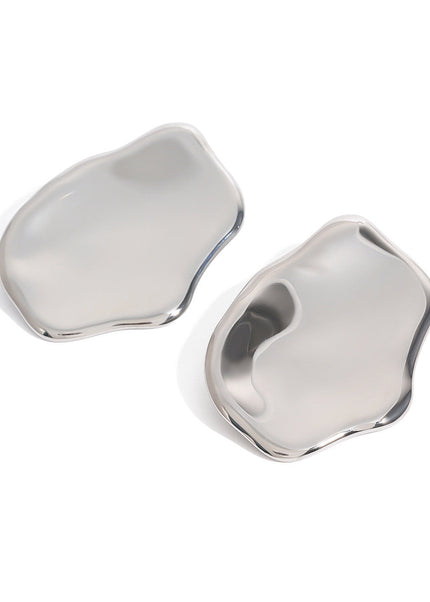 Jieding European and American exaggerated titanium steel stud earrings, light luxury, high-end earrings, stainless steel jewelry, cross-border earrings