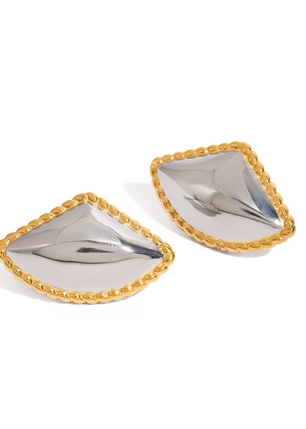 Jieding European and American color-blocked titanium steel stud earrings, light luxury high-end earrings, stainless steel jewelry, cross-border jewelry earrings