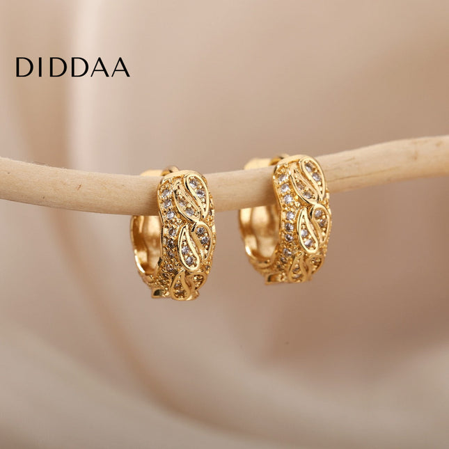 Maurice Earrings | Gold Silver Zirconia Statement Luxury Hoop Earrings - Earrings