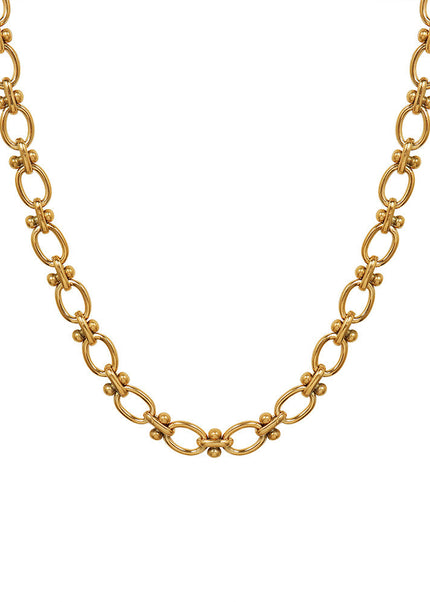 Marka French style ins style European and American clavicle chain i cold wind choker chain stitching wild necklace titanium steel 18K gold