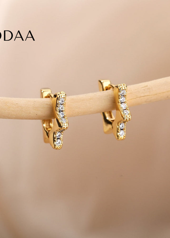 Merci Earrings | Gold Hollow Star Stud Earrings - Earrings