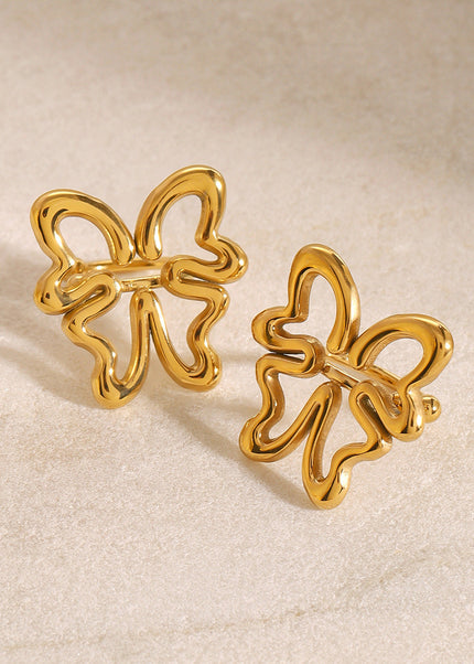 Jieding European and American stainless steel hollow butterfly no ear piercing, ear bone clip, high-end niche earrings, titanium steel earrings, cross-border