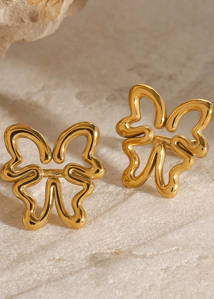 Jieding European and American stainless steel hollow butterfly no ear piercing, ear bone clip, high-end niche earrings, titanium steel earrings, cross-border