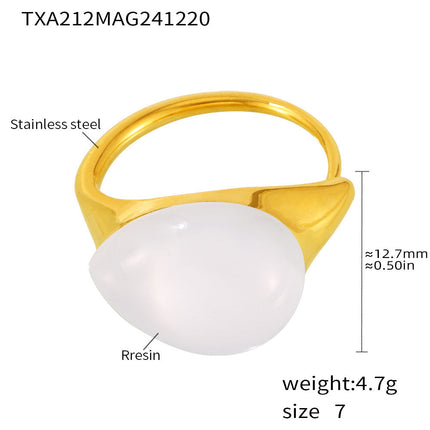 Mili high-quality multi-color droplet resin opening adjustable stainless steel rings in Europe and the United States cross-border spot supply