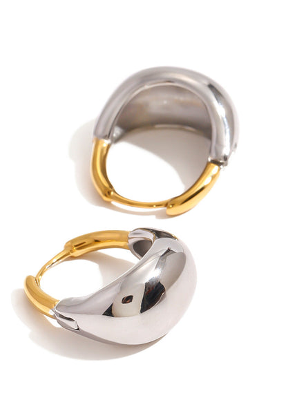 Jieding European and American stainless steel color-blocked geometric earrings high-end niche earrings titanium steel earrings cross-border earrings