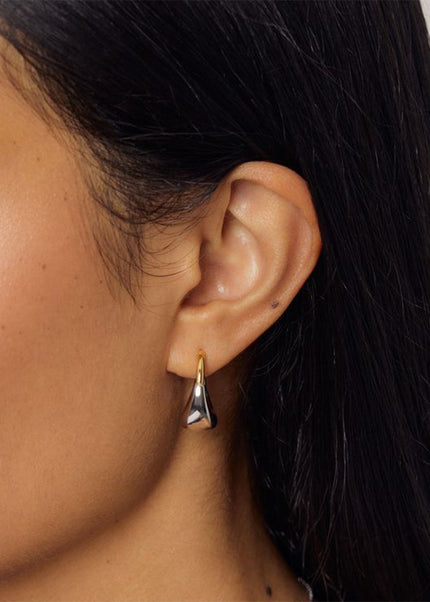 Jieding European and American stainless steel color-blocked geometric earrings high-end niche earrings titanium steel earrings cross-border earrings