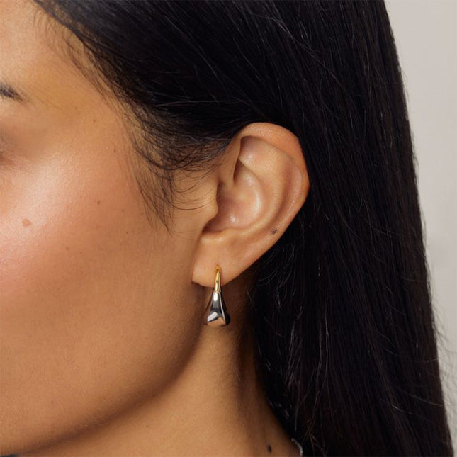 Jieding European and American stainless steel color-blocked geometric earrings high-end niche earrings titanium steel earrings cross-border earrings