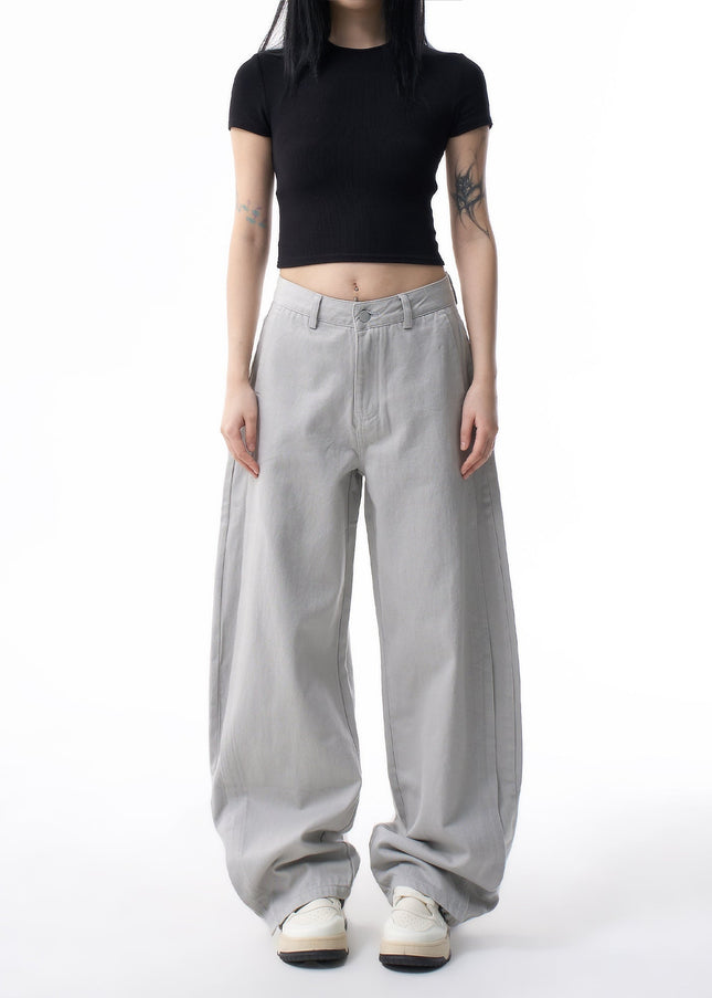 Morandi Gray High Waist Straight Leg Jeans for Women - Women’s Jeans